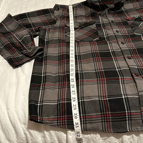DIXXON™️ Men's Size 2X 'The Heritage' Long Sleeve Blk/Gray/Red Flannel Shirt - Picture 7 of 10